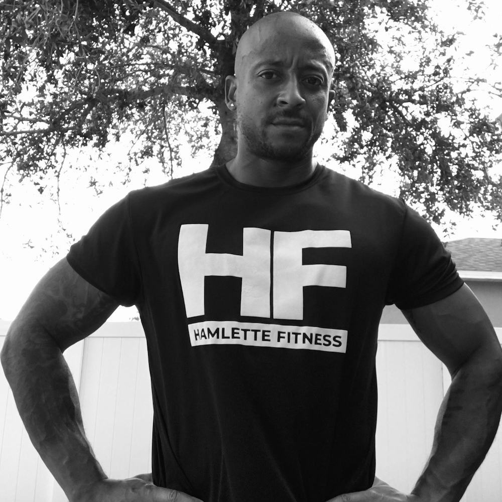 Allen Hamlette black and white photo with HF Tee.